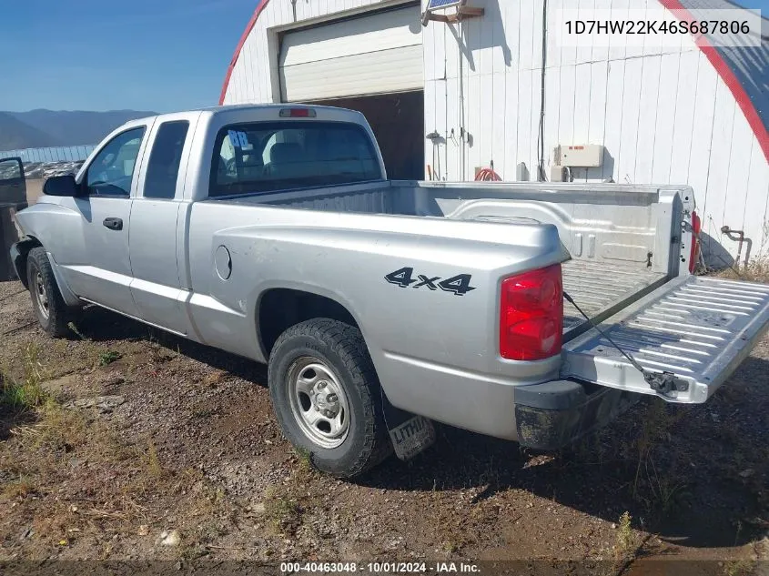 2006 Dodge Dakota St VIN: 1D7HW22K46S687806 Lot: 40463048