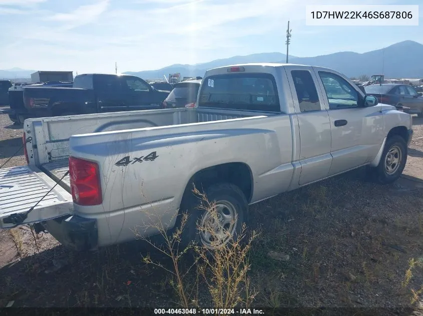 2006 Dodge Dakota St VIN: 1D7HW22K46S687806 Lot: 40463048