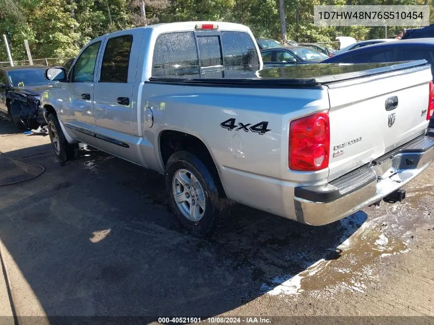 2006 Dodge Dakota Slt VIN: 1D7HW48N76S510454 Lot: 40521501