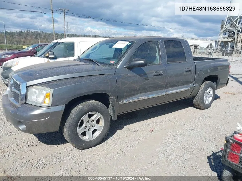 2006 Dodge Dakota Slt VIN: 1D7HE48N16S666329 Lot: 40545137