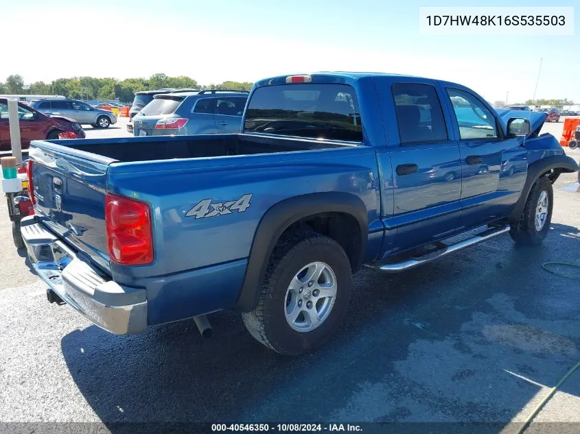 2006 Dodge Dakota Slt VIN: 1D7HW48K16S535503 Lot: 40546350