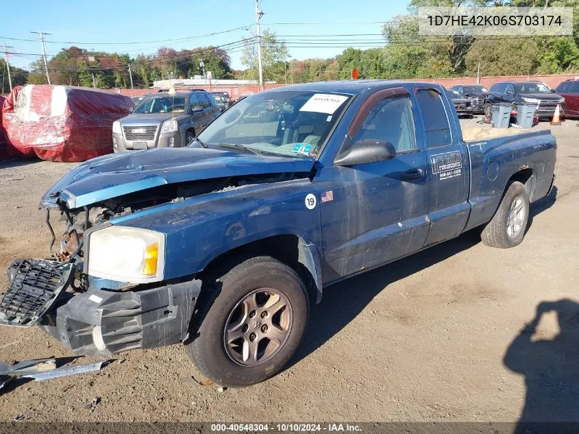 2006 Dodge Dakota Slt VIN: 1D7HE42K06S703174 Lot: 40548304