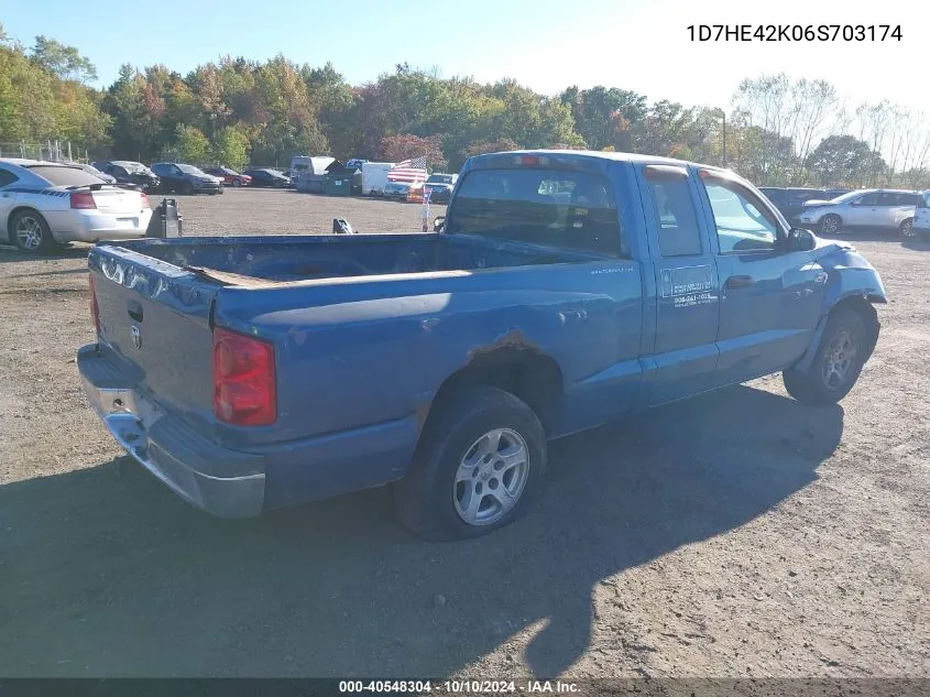 2006 Dodge Dakota Slt VIN: 1D7HE42K06S703174 Lot: 40548304