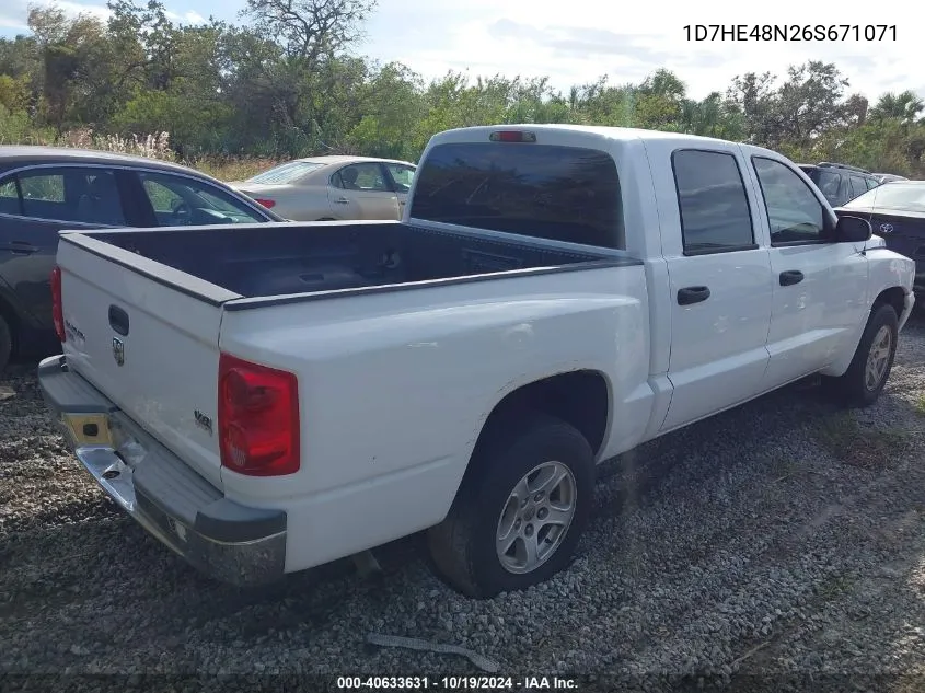 2006 Dodge Dakota Slt VIN: 1D7HE48N26S671071 Lot: 40633631