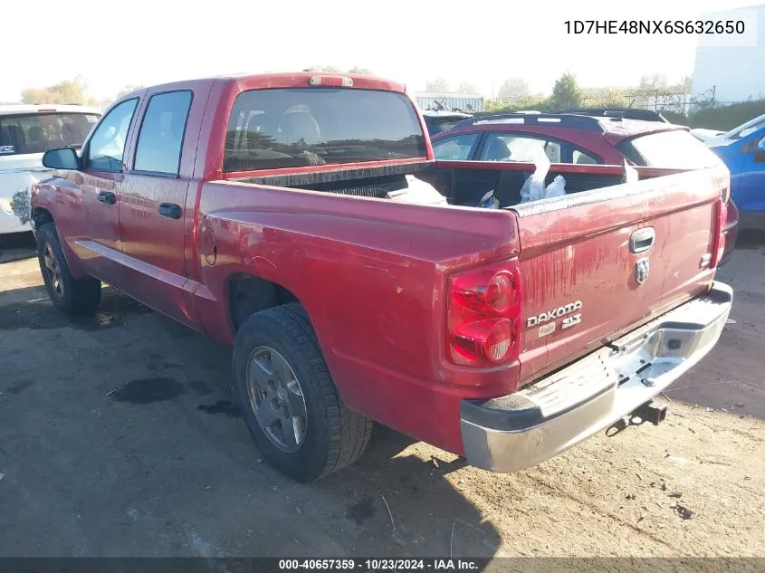 2006 Dodge Dakota Slt VIN: 1D7HE48NX6S632650 Lot: 40657359