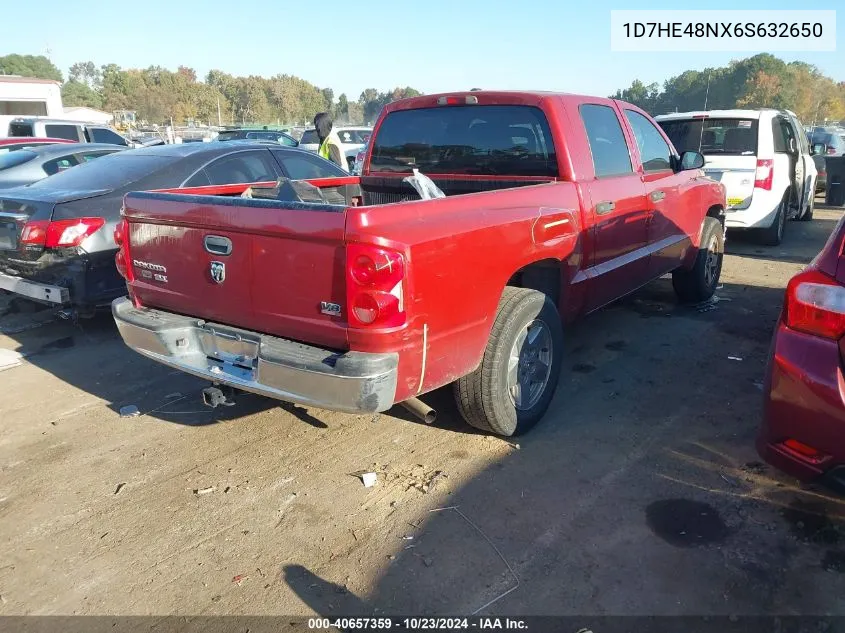 2006 Dodge Dakota Slt VIN: 1D7HE48NX6S632650 Lot: 40657359