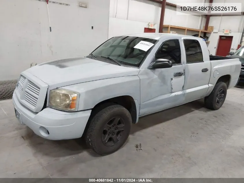 2006 Dodge Dakota Quad Slt VIN: 1D7HE48K76S526176 Lot: 40681842