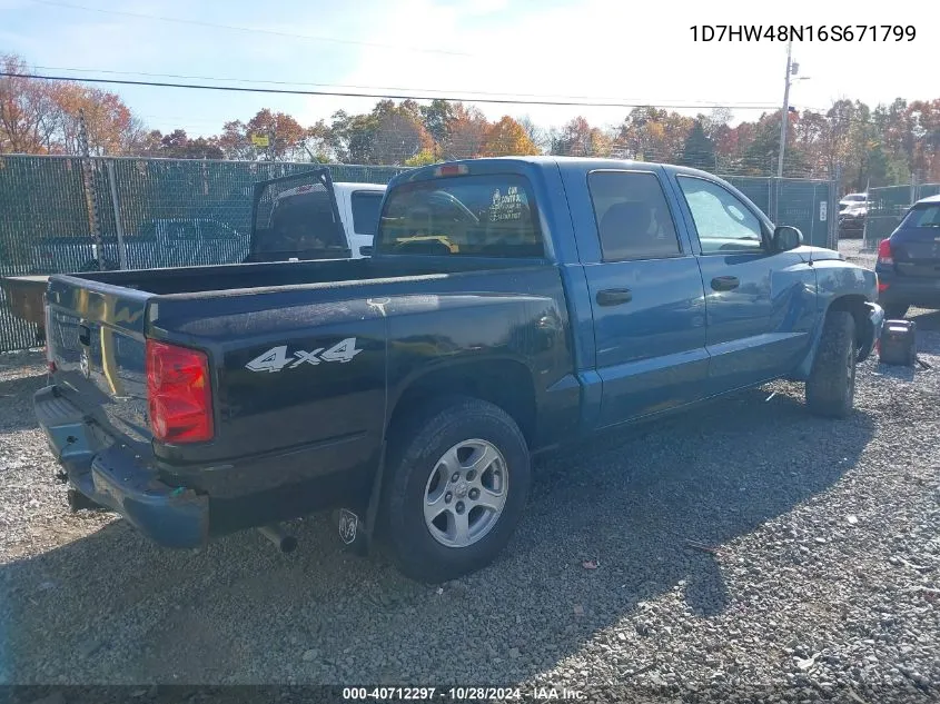 2006 Dodge Dakota Slt VIN: 1D7HW48N16S671799 Lot: 40712297