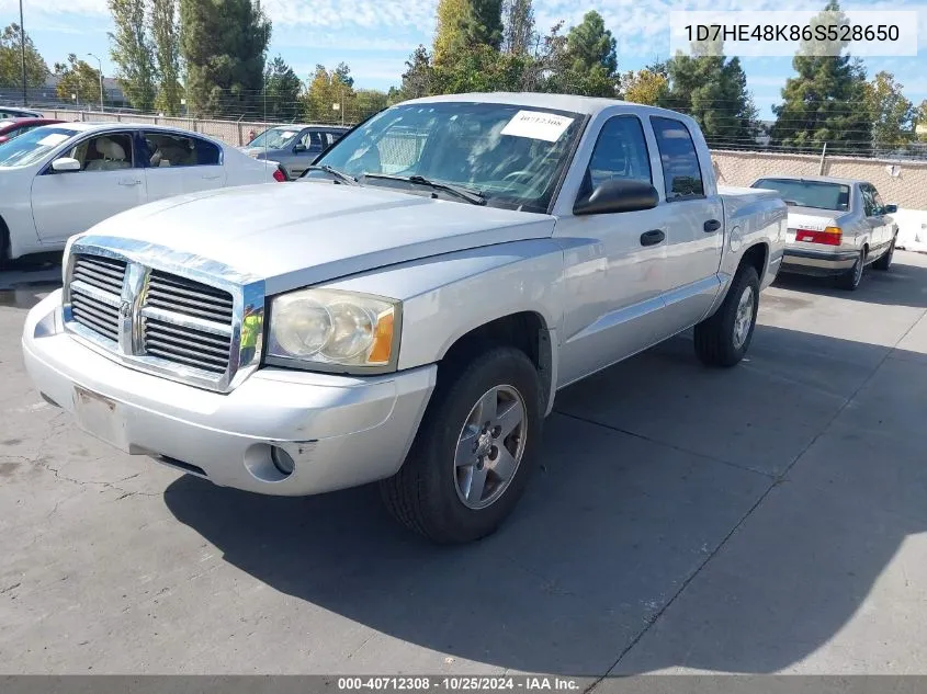 2006 Dodge Dakota Slt VIN: 1D7HE48K86S528650 Lot: 40712308