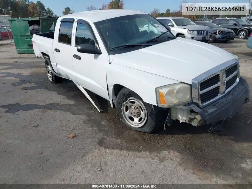 2006 Dodge Dakota St VIN: 1D7HE28K66S664683 Lot: 40781400