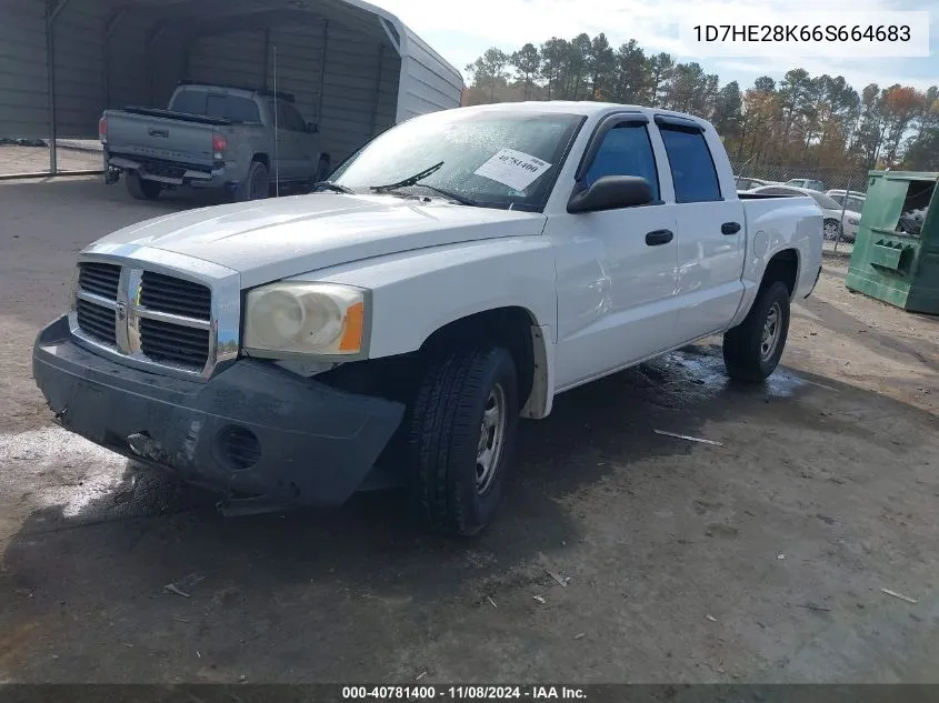 2006 Dodge Dakota St VIN: 1D7HE28K66S664683 Lot: 40781400