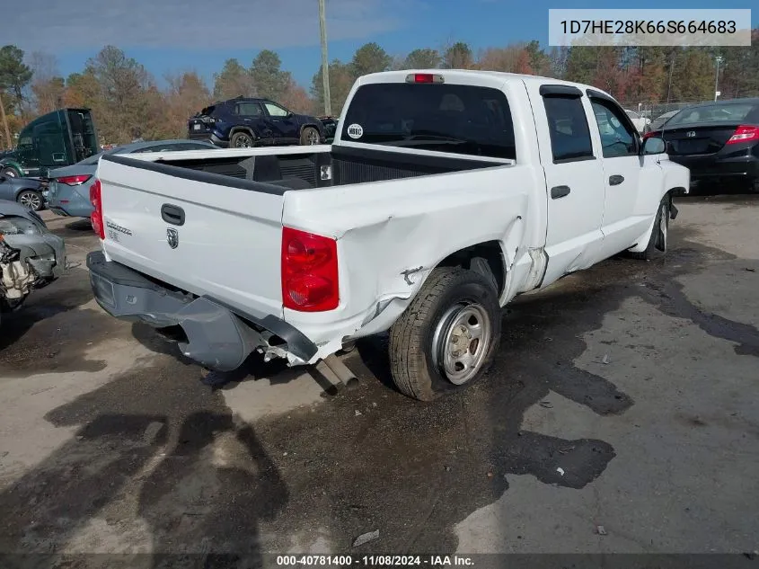 2006 Dodge Dakota St VIN: 1D7HE28K66S664683 Lot: 40781400