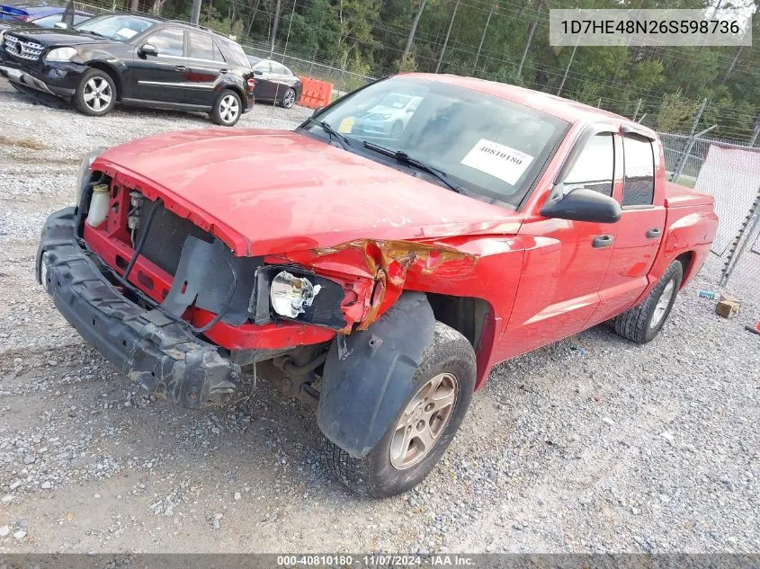 2006 Dodge Dakota Slt VIN: 1D7HE48N26S598736 Lot: 40810180