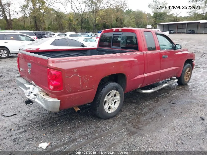 2006 Dodge Dakota Slt VIN: 1D7HE42K96S523921 Lot: 40870019