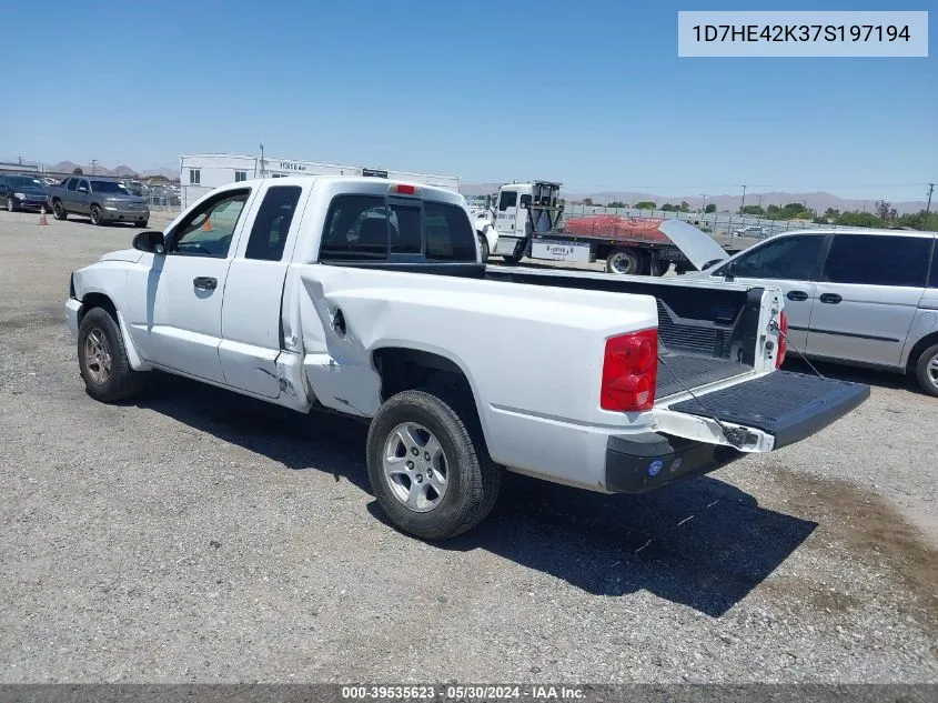 1D7HE42K37S197194 2007 Dodge Dakota Slt