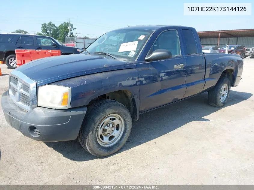 2007 Dodge Dakota St VIN: 1D7HE22K17S144126 Lot: 39842191