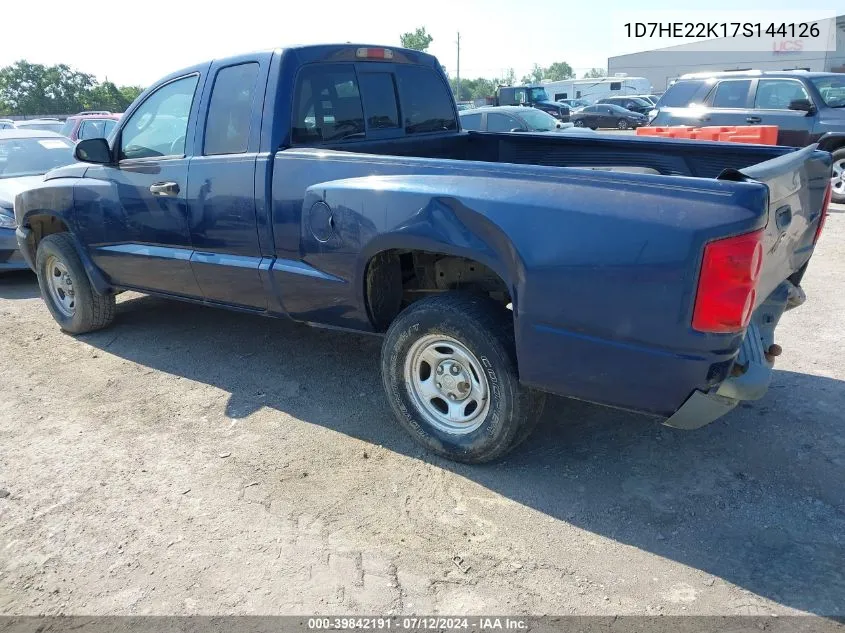 2007 Dodge Dakota St VIN: 1D7HE22K17S144126 Lot: 39842191