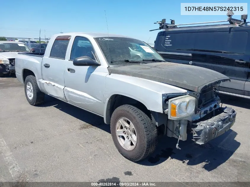 2007 Dodge Dakota Slt VIN: 1D7HE48N57S242315 Lot: 40252814