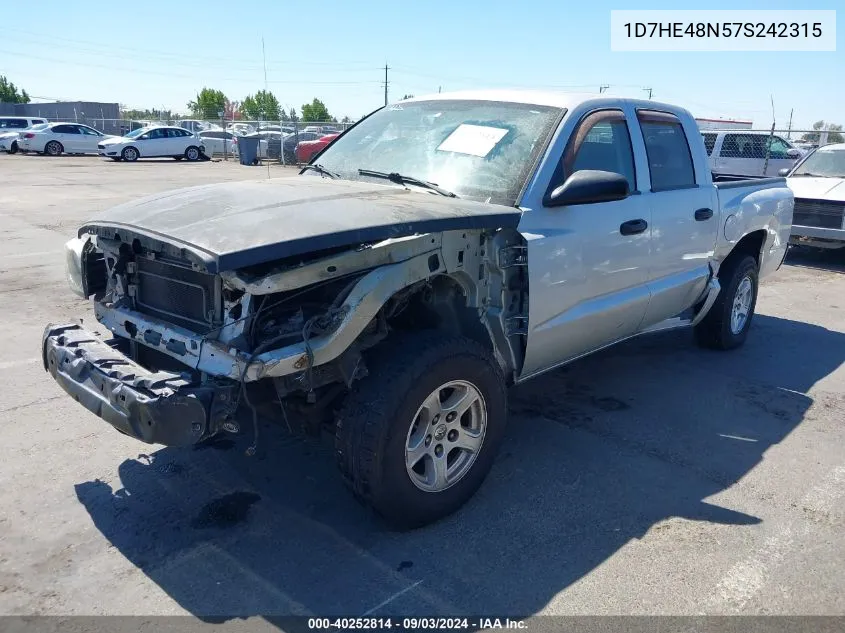 2007 Dodge Dakota Slt VIN: 1D7HE48N57S242315 Lot: 40252814