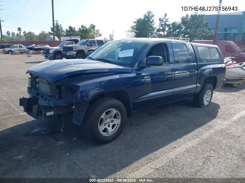 2007 Dodge Dakota Slt VIN: 1D7HE48J27S156943 Lot: 40325043