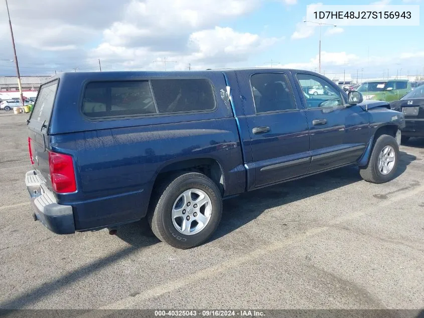 2007 Dodge Dakota Slt VIN: 1D7HE48J27S156943 Lot: 40325043