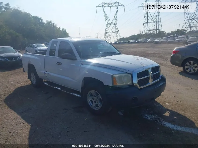 2007 Dodge Dakota Slt VIN: 1D7HE42K87S214491 Lot: 40346741