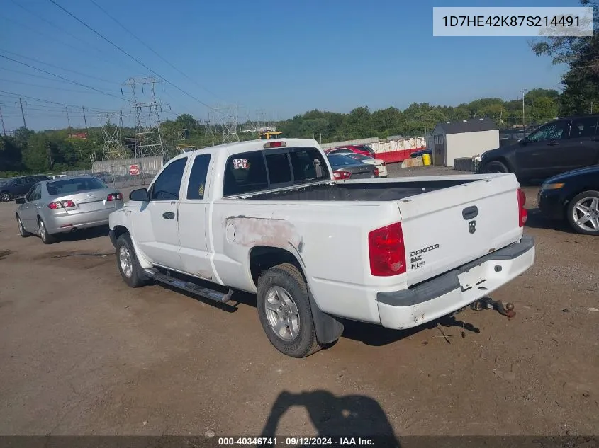 2007 Dodge Dakota Slt VIN: 1D7HE42K87S214491 Lot: 40346741