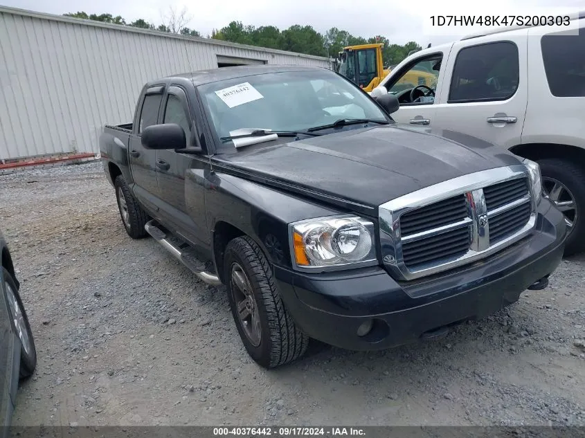 2007 Dodge Dakota Slt VIN: 1D7HW48K47S200303 Lot: 40376442