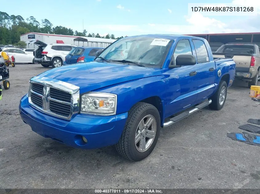 2007 Dodge Dakota Slt VIN: 1D7HW48K87S181268 Lot: 40377011