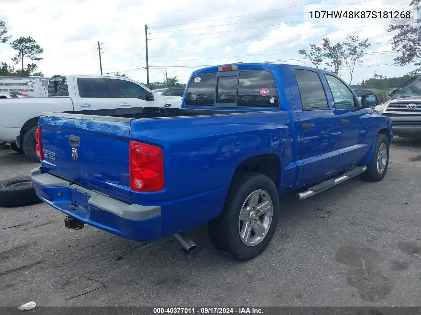 2007 Dodge Dakota Slt VIN: 1D7HW48K87S181268 Lot: 40377011