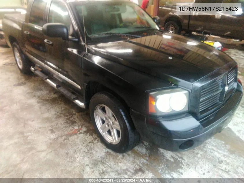 2007 Dodge Dakota Laramie VIN: 1D7HW58N17S215423 Lot: 40423241