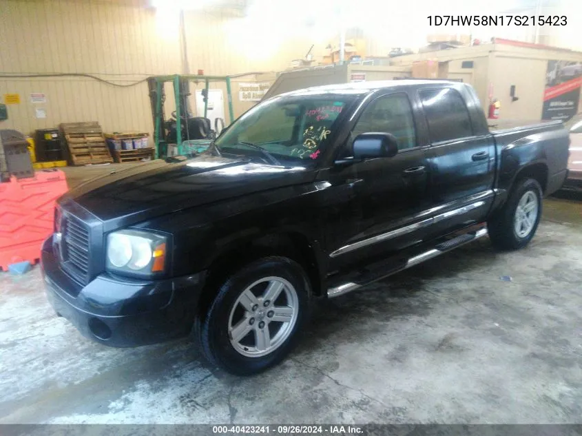 2007 Dodge Dakota Laramie VIN: 1D7HW58N17S215423 Lot: 40423241