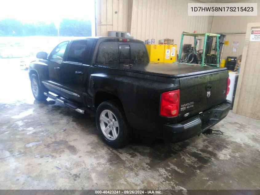 2007 Dodge Dakota Laramie VIN: 1D7HW58N17S215423 Lot: 40423241