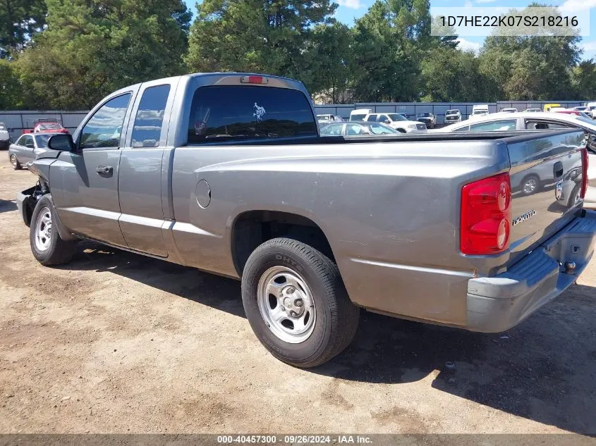 2007 Dodge Dakota St VIN: 1D7HE22K07S218216 Lot: 40457300