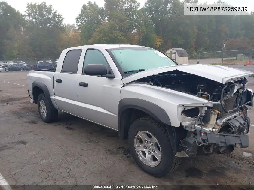 2007 Dodge Dakota Slt VIN: 1D7HW48P87S259639 Lot: 40464539