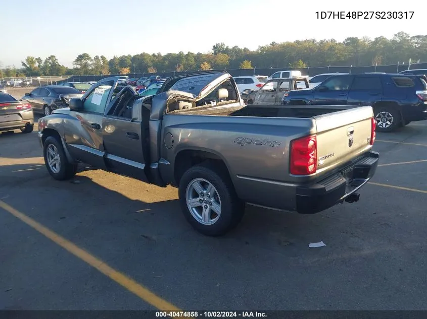 2007 Dodge Dakota Slt VIN: 1D7HE48P27S230317 Lot: 40474858