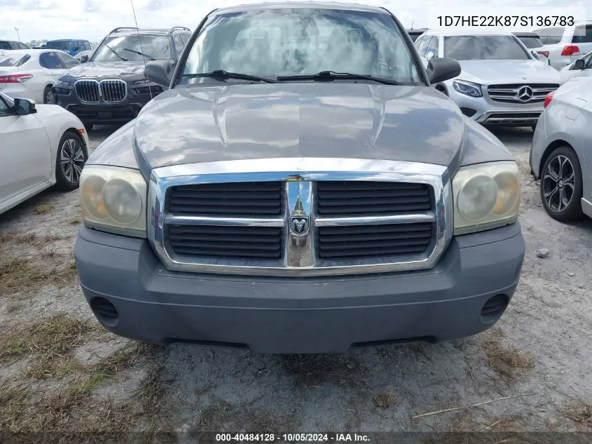 2007 Dodge Dakota St VIN: 1D7HE22K87S136783 Lot: 40484128