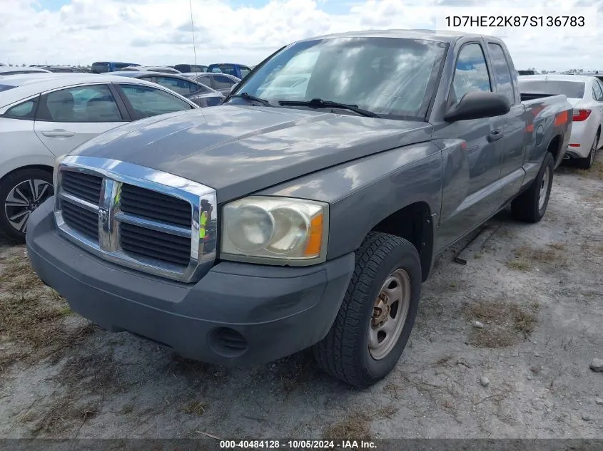 1D7HE22K87S136783 2007 Dodge Dakota St