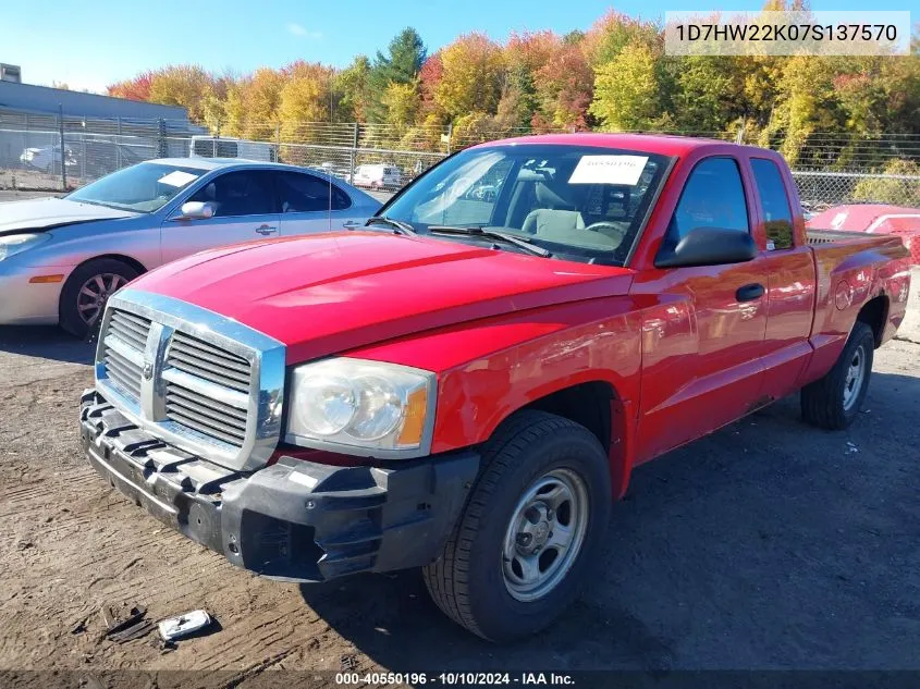 2007 Dodge Dakota St VIN: 1D7HW22K07S137570 Lot: 40550196