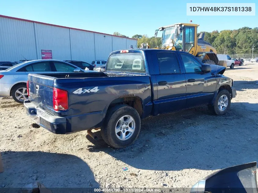 2007 Dodge Dakota Quad Slt VIN: 1D7HW48K37S181338 Lot: 40554790