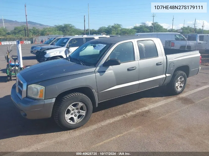 2007 Dodge Dakota Slt VIN: 1D7HE48N27S179111 Lot: 40625725