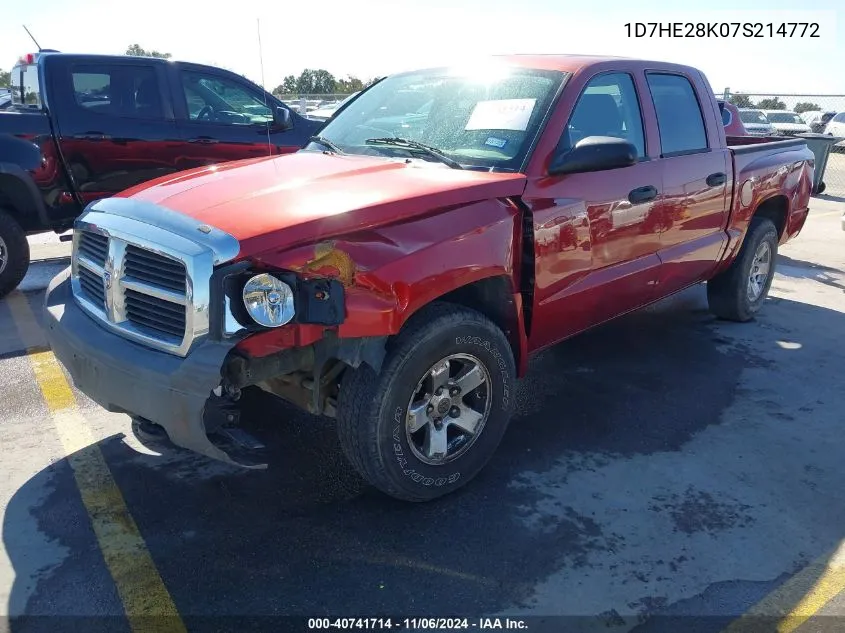 2007 Dodge Dakota St VIN: 1D7HE28K07S214772 Lot: 40741714