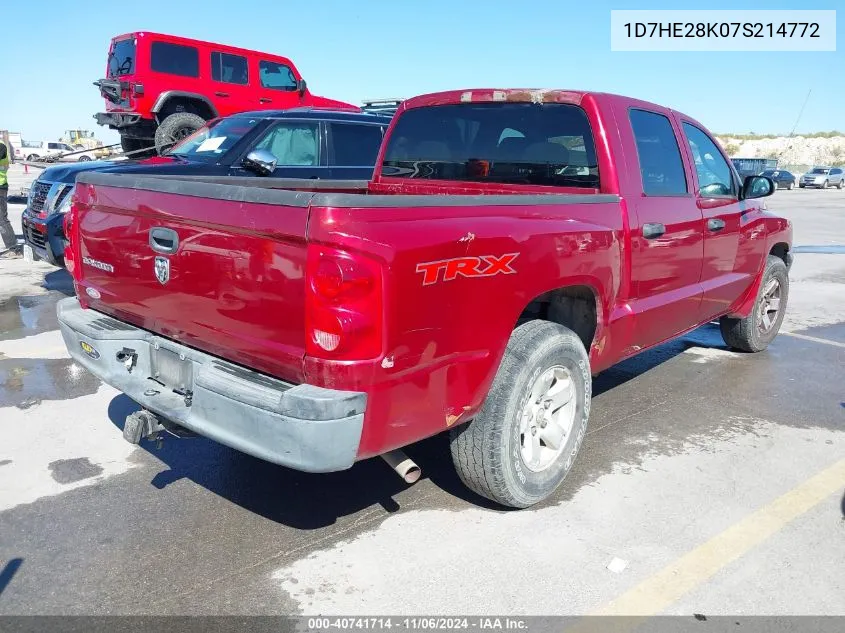 2007 Dodge Dakota St VIN: 1D7HE28K07S214772 Lot: 40741714