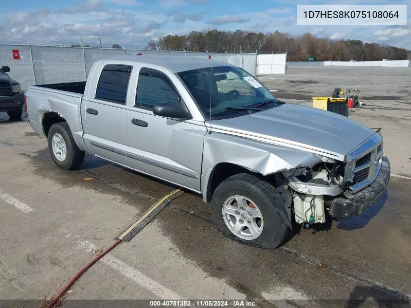 2007 Dodge Dakota VIN: 1D7HES8K075108064 Lot: 40781352