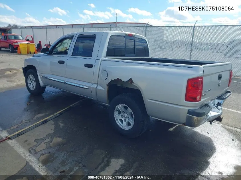 2007 Dodge Dakota VIN: 1D7HES8K075108064 Lot: 40781352