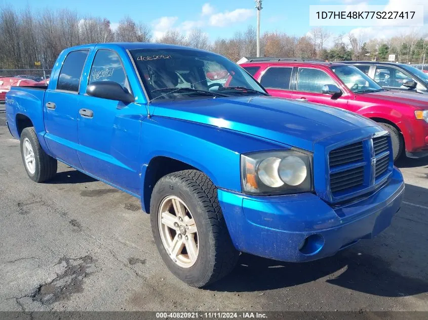 2007 Dodge Dakota Slt VIN: 1D7HE48K77S227417 Lot: 40820921