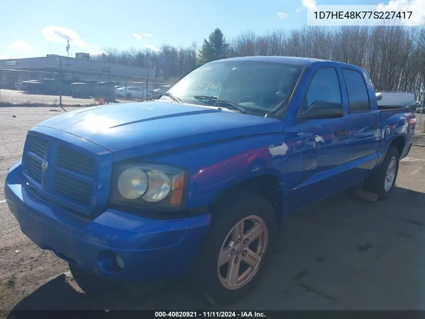 2007 Dodge Dakota Slt VIN: 1D7HE48K77S227417 Lot: 40820921