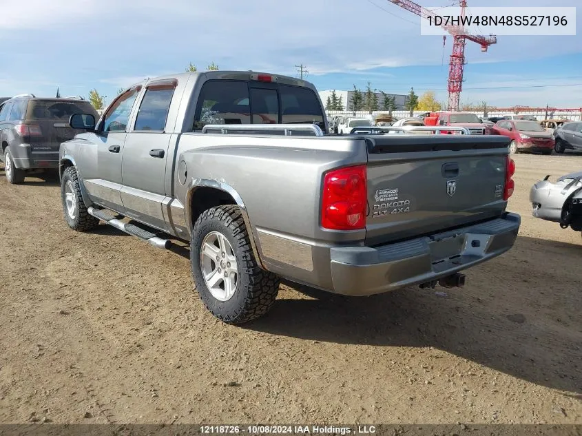 2008 Dodge Dakota Quad Slt VIN: 1D7HW48N48S527196 Lot: 12118726