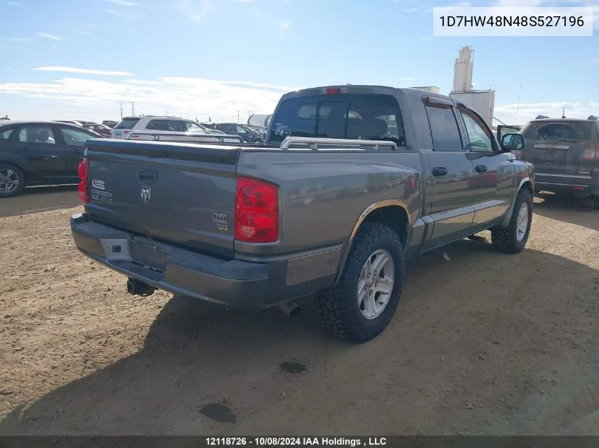 2008 Dodge Dakota Quad Slt VIN: 1D7HW48N48S527196 Lot: 12118726