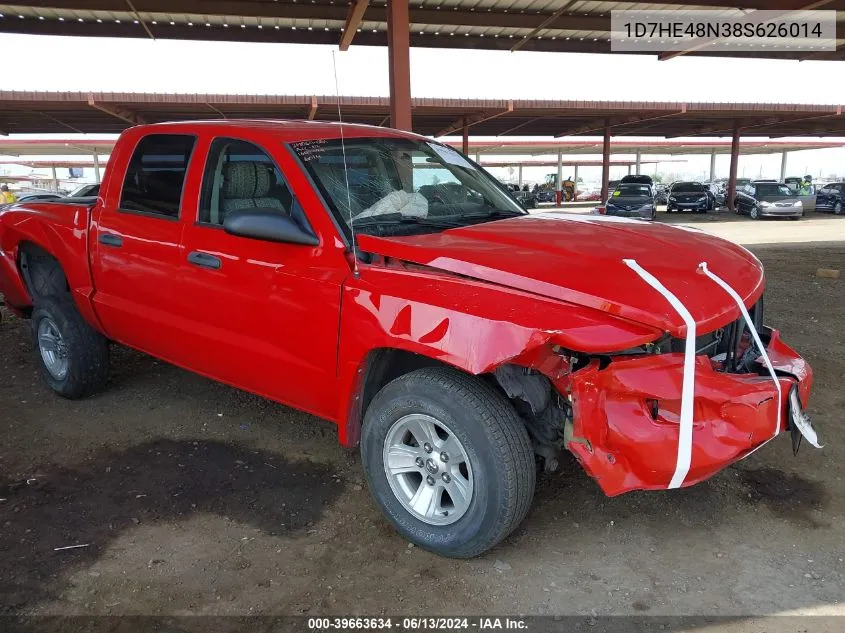 2008 Dodge Dakota Slt VIN: 1D7HE48N38S626014 Lot: 39663634